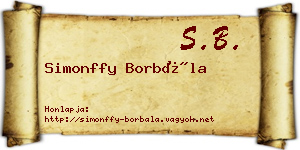 Simonffy Borbála névjegykártya